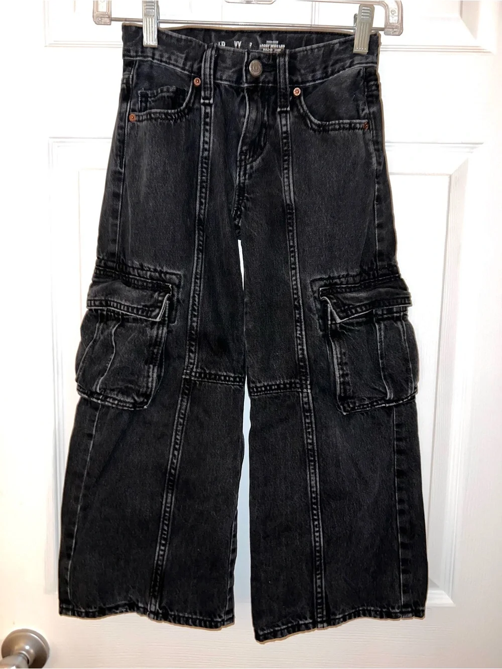 Old Navy Black Cargo Wide-Leg Jeans for Kids